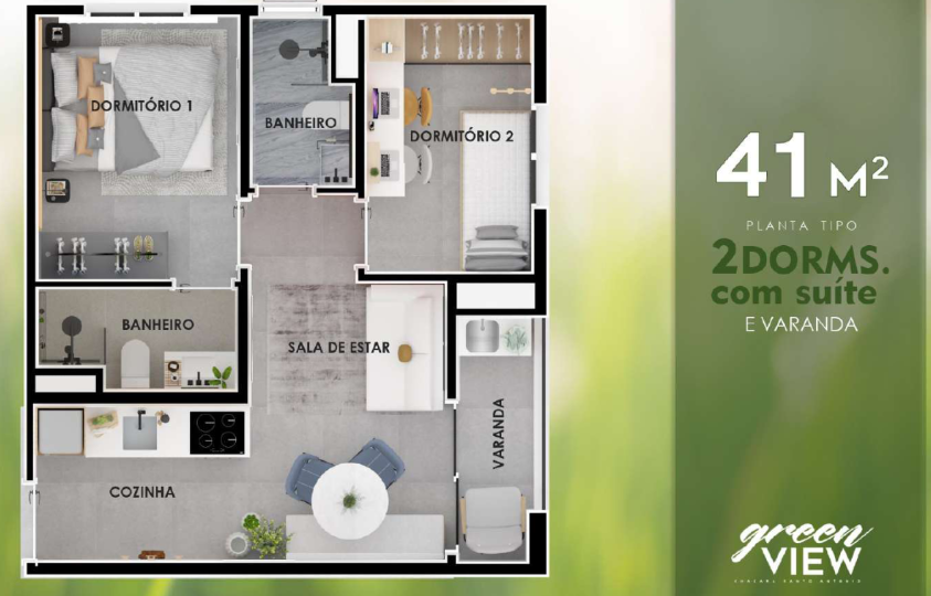 Apartamento à venda com 41m², 2 quartos sem vaga - 17