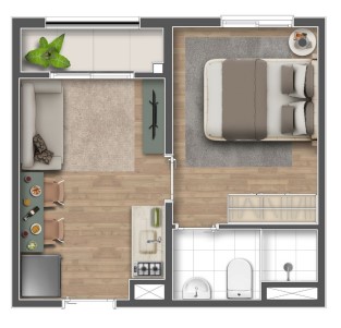 Apartamento à venda com 24m², 1 quarto sem vaga - 27