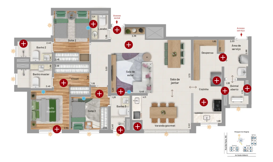 Apartamento à venda com 116m², 3 quartos com vaga - 26