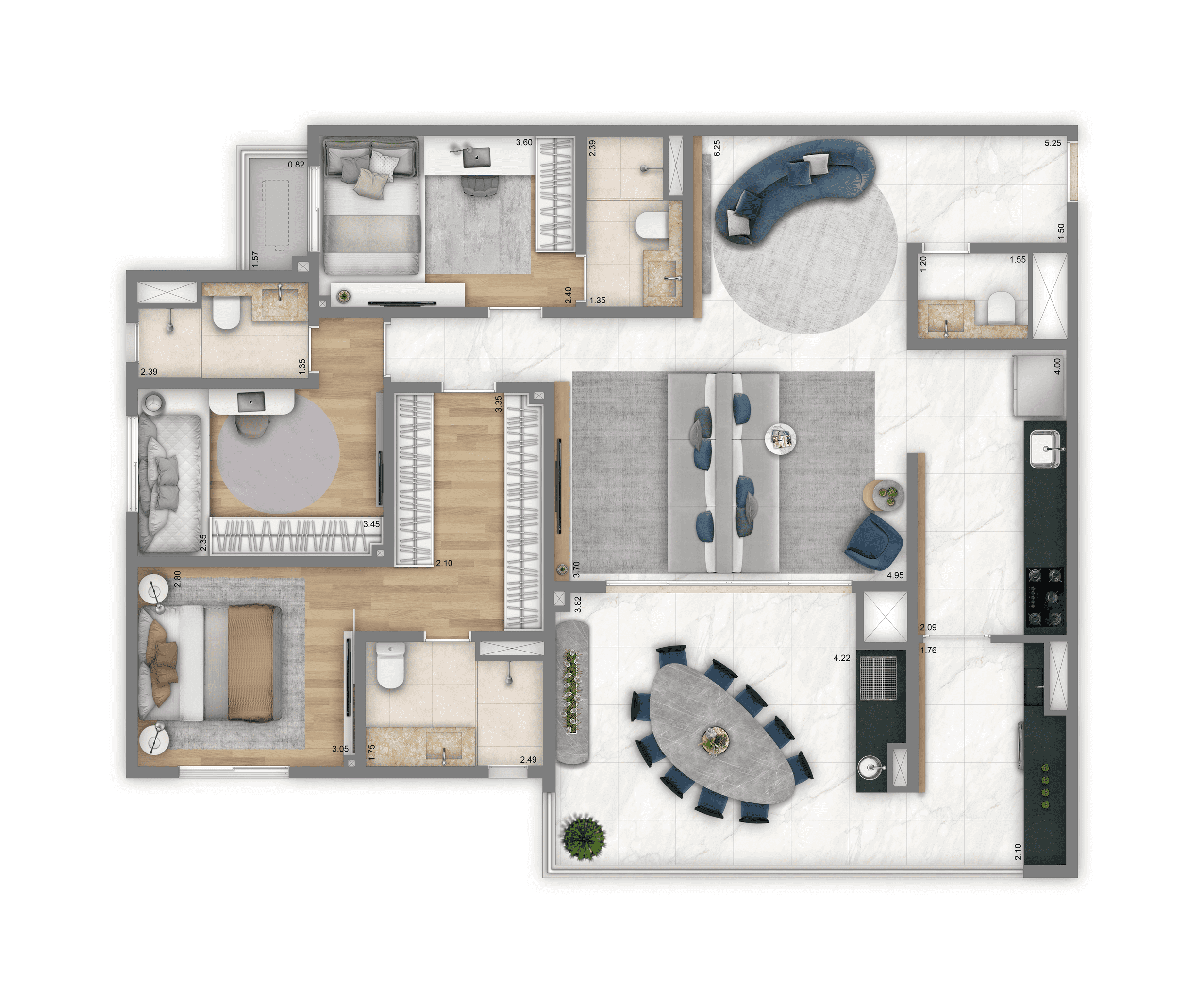 Apartamento à venda com 126m², 3 quartos com vaga - 17