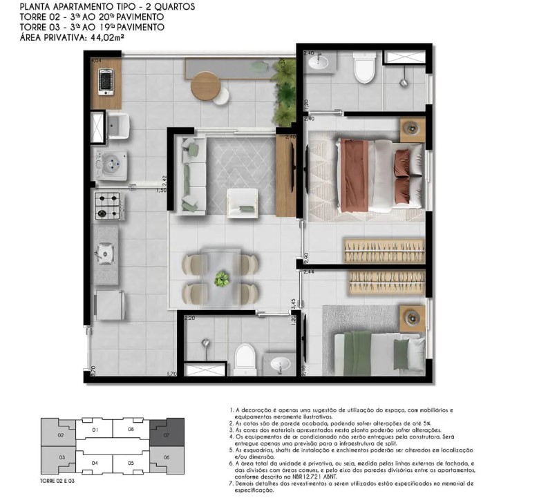 Apartamento à venda com 43m², 2 quartos sem vaga - 27