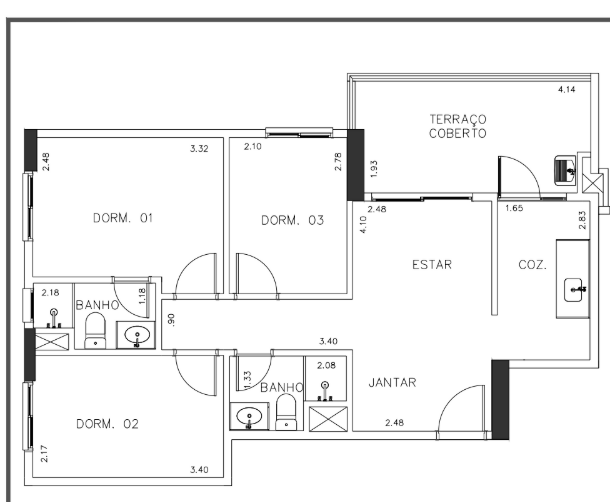 Apartamento à venda com 60m², 3 quartos com vaga - 21