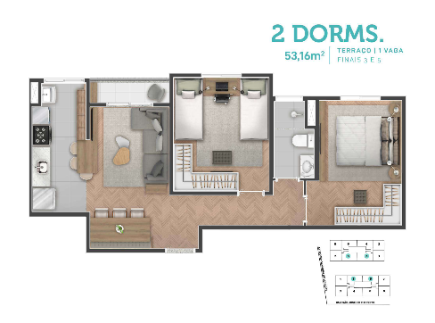 Apartamento à venda com 53m², 2 quartos com vaga - 20
