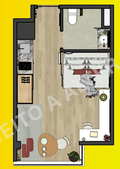 Apartamento à venda com 28m², 1 quarto sem vaga - 16