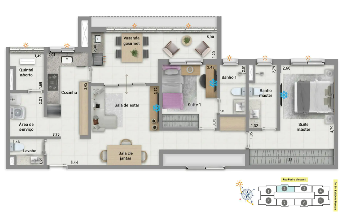 Apartamento à venda com 96m², 2 quartos com vaga - 17