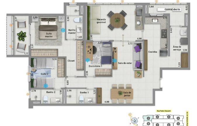 Apartamento à venda com 129m², 3 quartos com vaga - 17