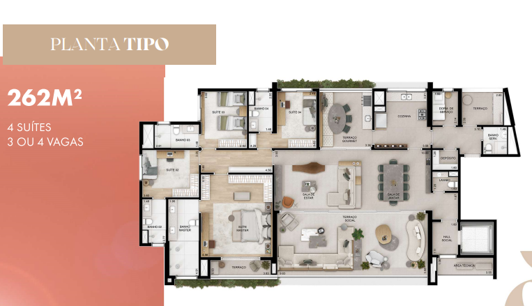 Apartamento à venda com 262m², 4 quartos com vaga - 20