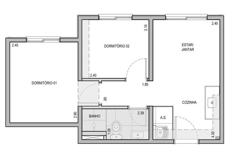 Apartamento à venda com 32m², 2 quartos sem vaga - 28