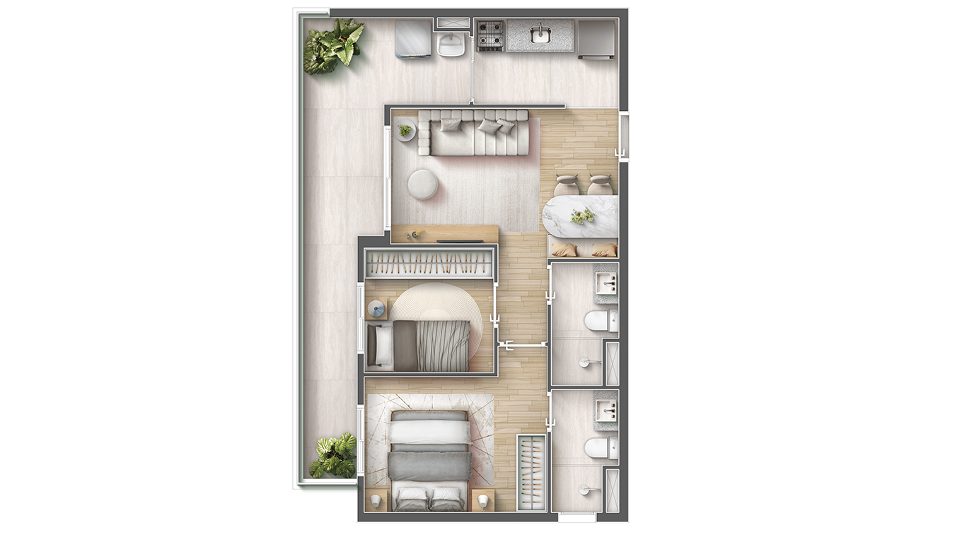 Apartamento à venda com 54m², 2 quartos com vaga - 26