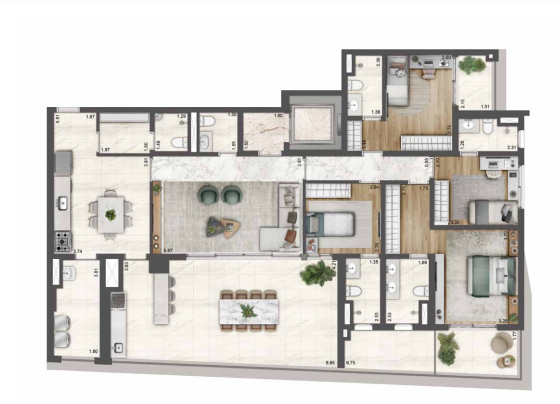 Apartamento à venda com 199m², 4 quartos com vaga - 21