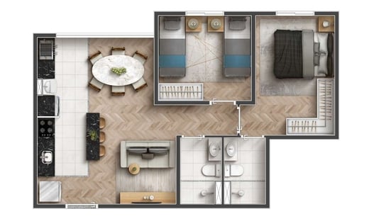 Apartamento à venda com 53m², 2 quartos com vaga - 32