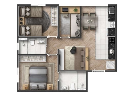 Apartamento à venda com 55m², 3 quartos com vaga - 32