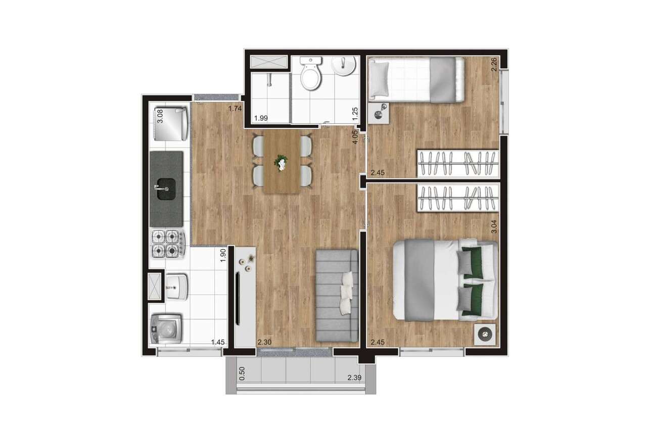Apartamento à venda com 39m², 2 quartos sem vaga - 22