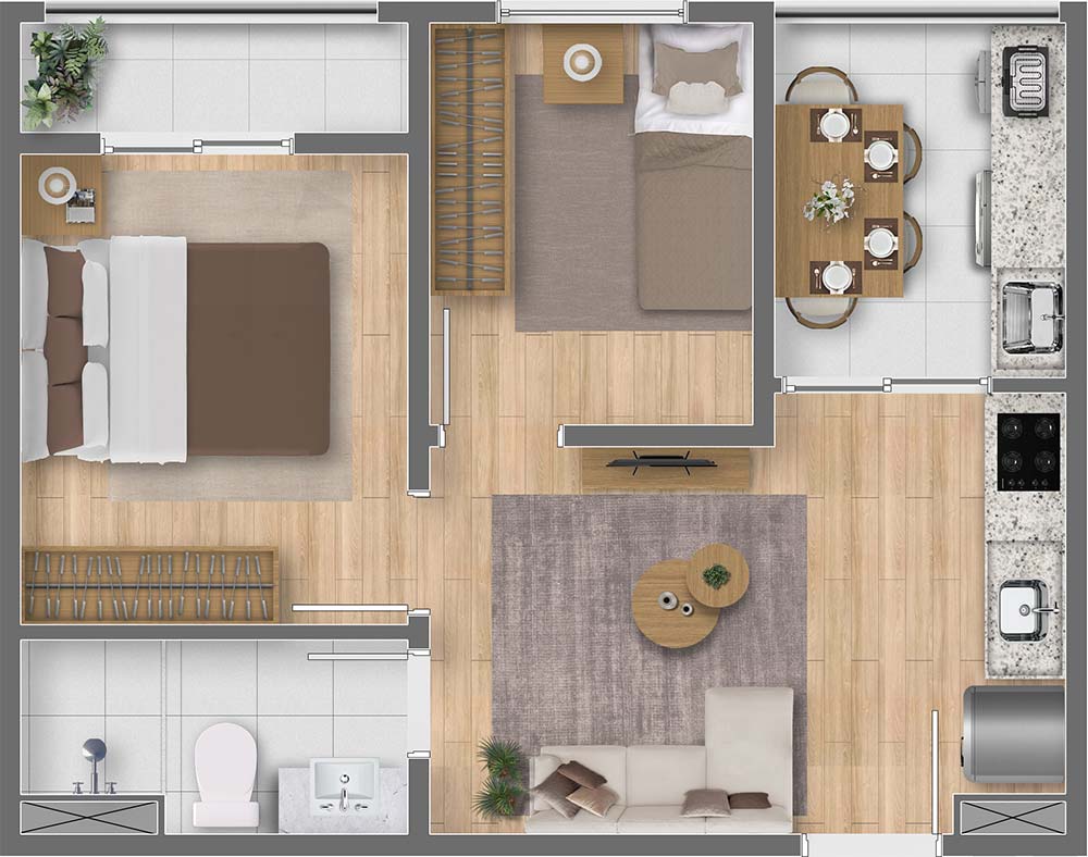 Apartamento à venda com 35m², 2 quartos sem vaga - 23
