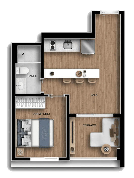 Apartamento à venda com 35m², 1 quarto sem vaga - 19