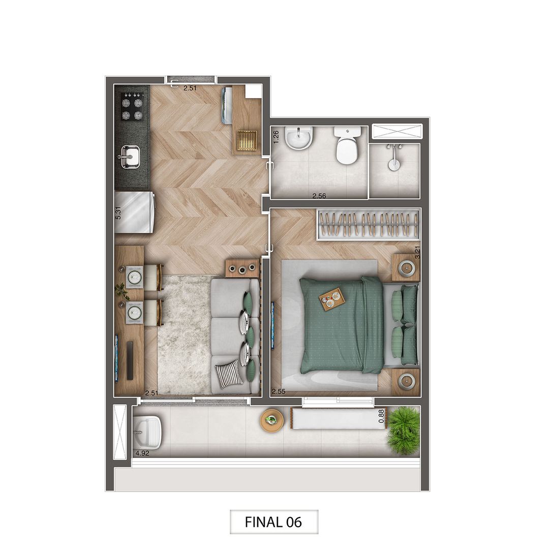 Apartamento à venda com 33m², 1 quarto sem vaga - 19
