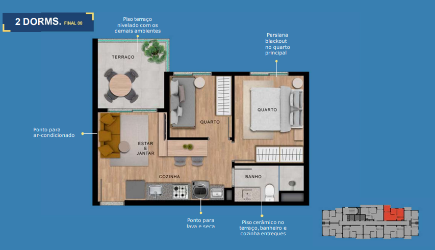 Apartamento à venda com 37m², 2 quartos sem vaga - 19