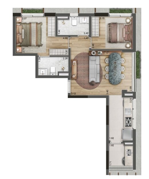 Apartamento à venda com 64m², 2 quartos sem vaga - 19