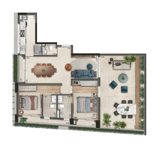 Apartamento à venda com 131m², 2 quartos com vaga - 19