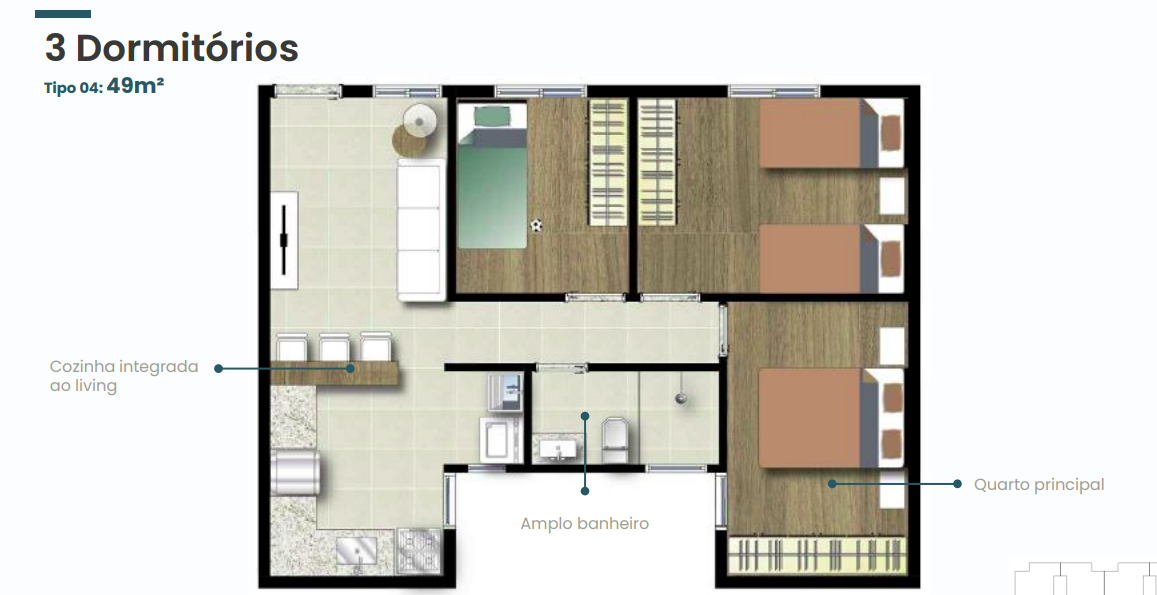 Apartamento à venda com 49m², 3 quartos com vaga - 11