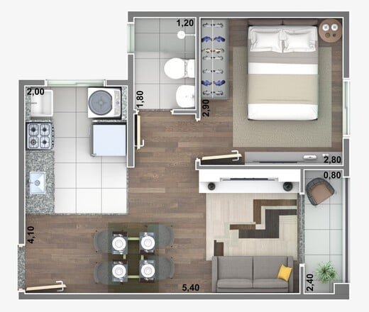 Apartamento à venda com 35m², 1 quarto sem vaga - 8