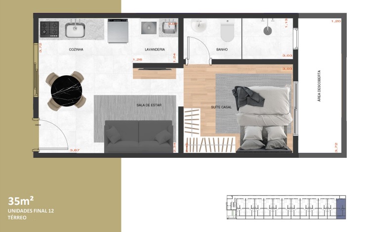Apartamento à venda com 35m², 1 quarto sem vaga - 11