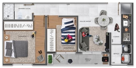 Apartamento à venda com 48m², 2 quartos sem vaga - 16