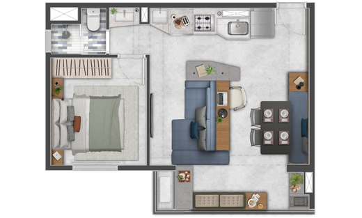 Apartamento à venda com 37m², 2 quartos sem vaga - 37