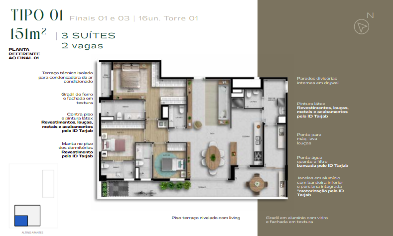 Apartamento à venda com 151m², 3 quartos com vaga - 26