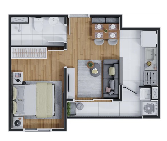 Apartamento à venda com 29m², 1 quarto sem vaga - 17