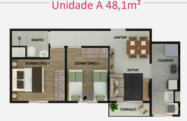 Apartamento à venda com 48m², 2 quartos sem vaga - 13