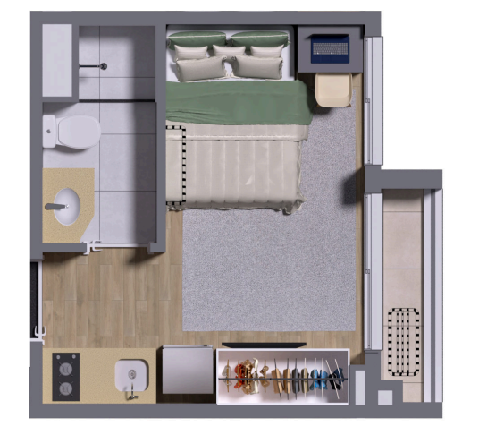 Studio à venda com 17m², 0 quartos sem vaga - 8