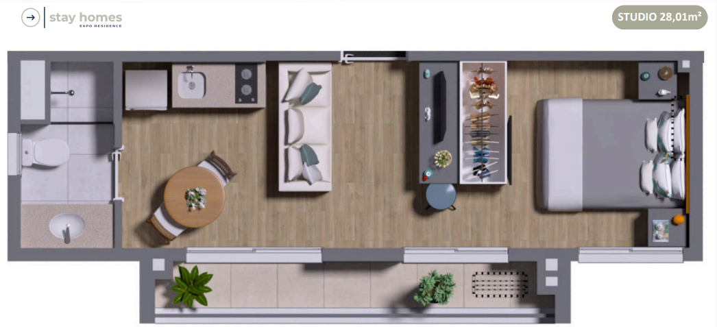 Studio à venda com 28m², 1 quarto sem vaga - 8