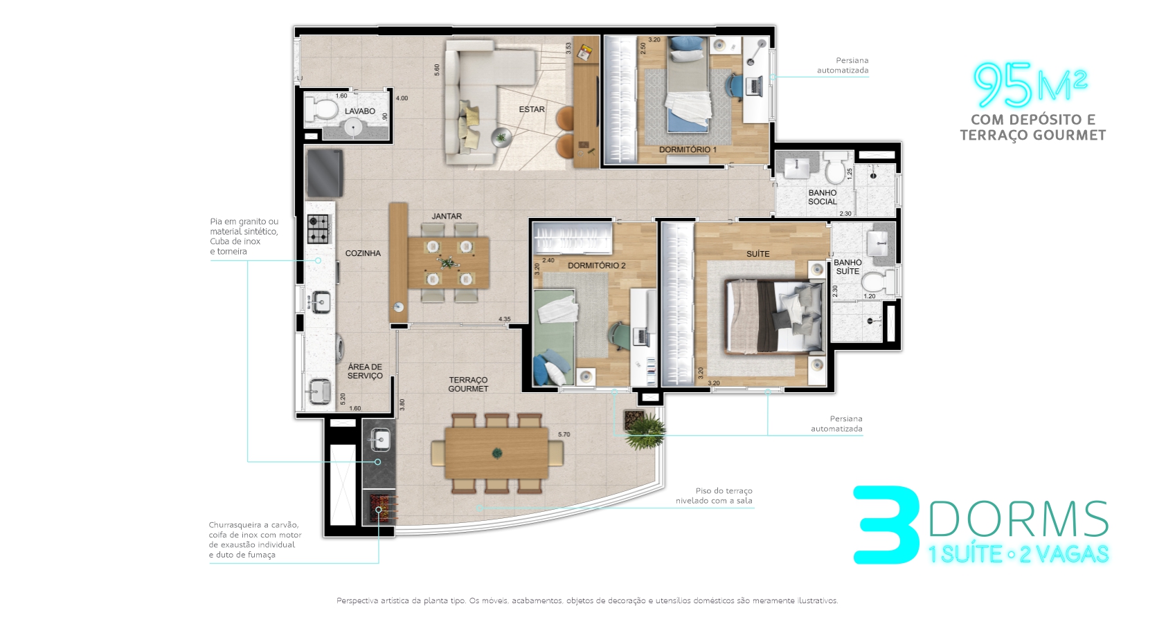 Apartamento à venda com 95m², 3 quartos com vaga - 16