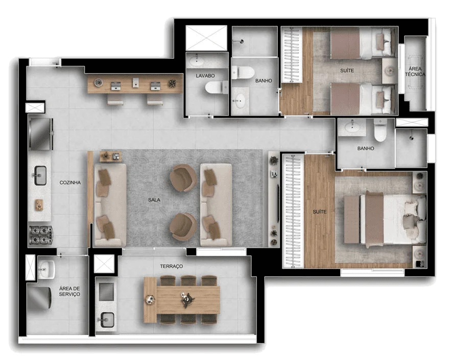 Apartamento à venda com 90m², 2 quartos com vaga - 19