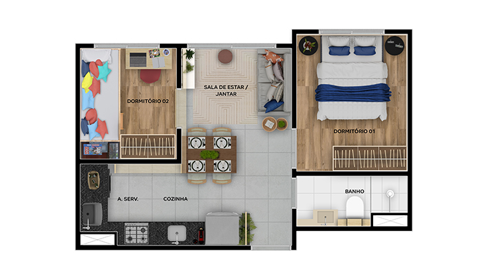 Apartamento à venda com 31m², 2 quartos sem vaga - 16