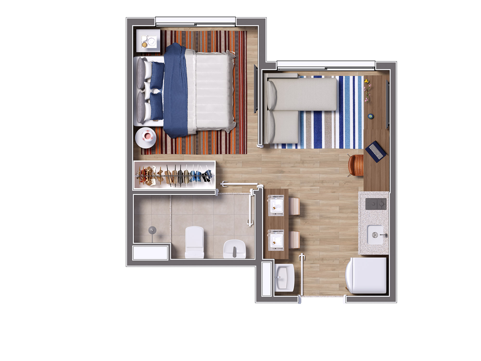 Apartamento à venda com 24m², 1 quarto sem vaga - 20