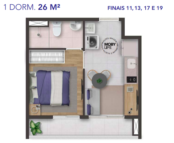 Apartamento à venda com 26m², 1 quarto sem vaga - 9