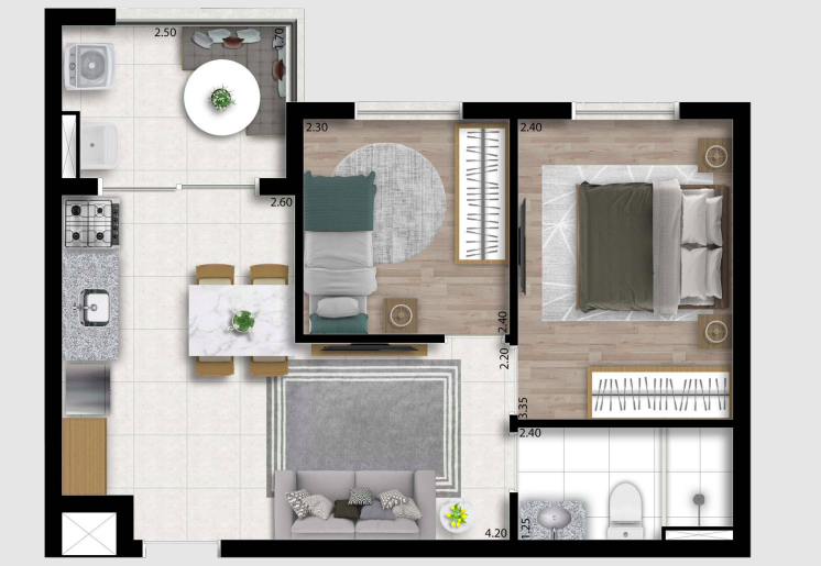 Apartamento à venda com 41m², 2 quartos sem vaga - 14