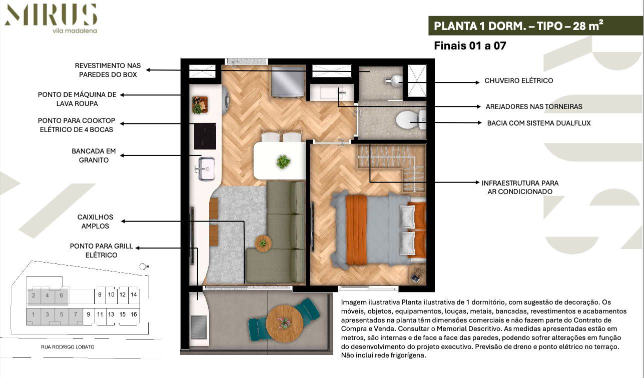 Apartamento à venda com 28m², 1 quarto sem vaga - 21