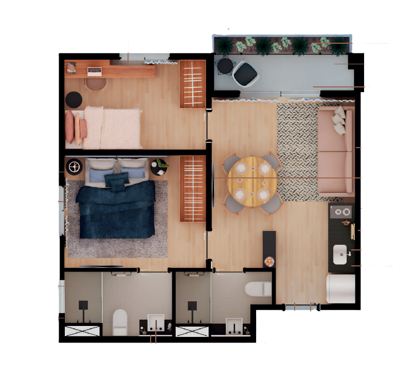 Apartamento à venda com 48m², 2 quartos sem vaga - 12