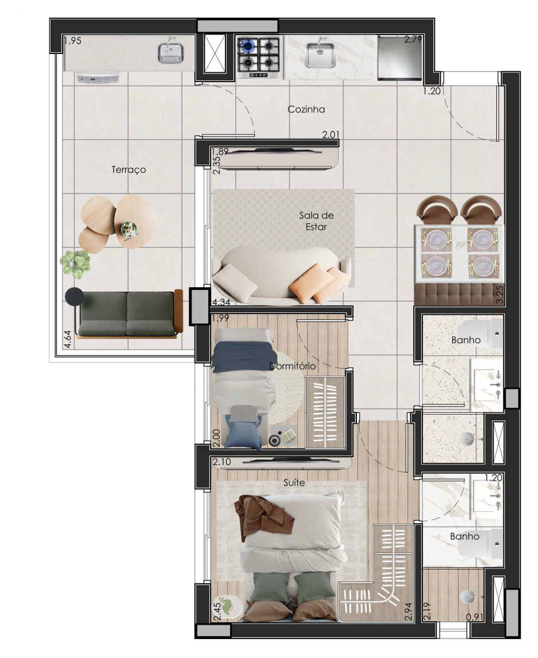 Apartamento à venda com 51m², 2 quartos com vaga - 14