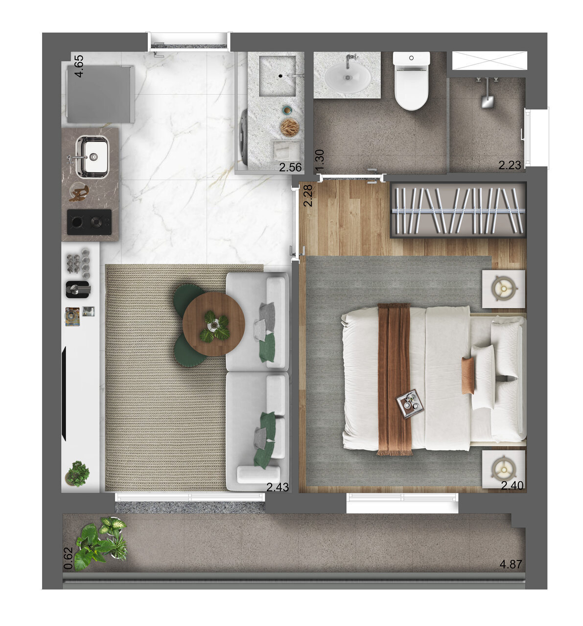 Apartamento à venda com 30m², 1 quarto sem vaga - 17
