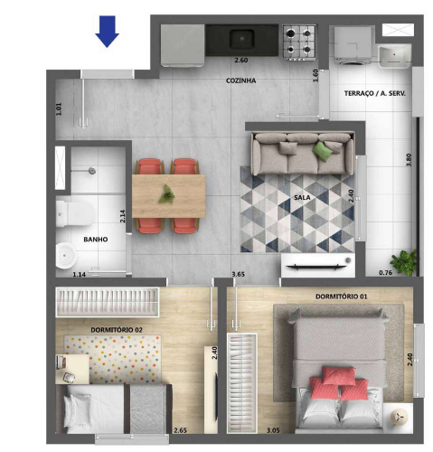 Apartamento à venda com 41m², 2 quartos com vaga - 21