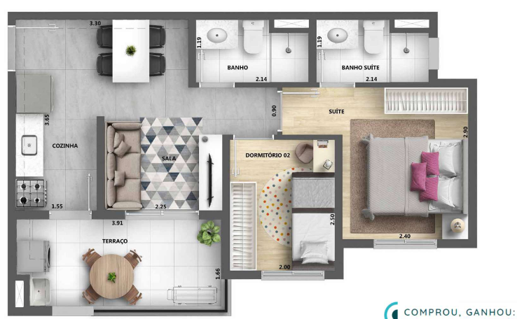 Apartamento à venda com 45m², 2 quartos com vaga - 21