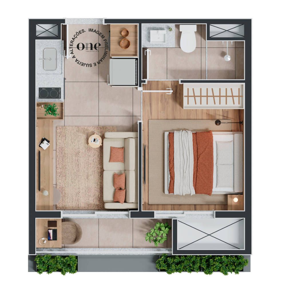 Apartamento à venda com 27m², 1 quarto sem vaga - 13