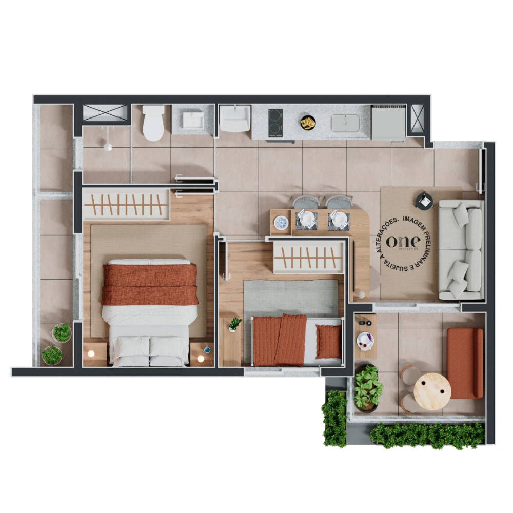 Apartamento à venda com 44m², 2 quartos com vaga - 13