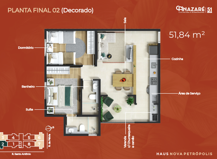 Apartamento à venda com 51m², 2 quartos com vaga - 18