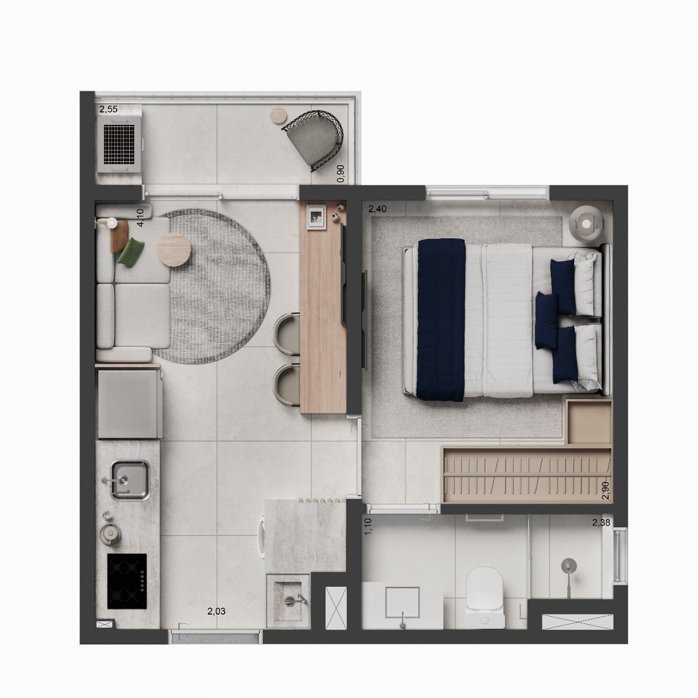 Apartamento à venda com 25m², 1 quarto sem vaga - 28