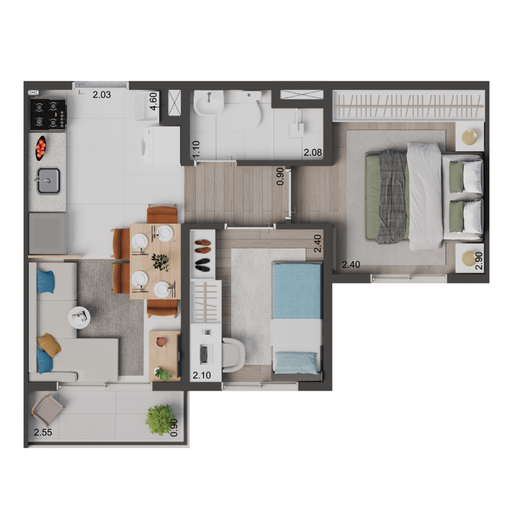 Apartamento à venda com 34m², 2 quartos sem vaga - 28